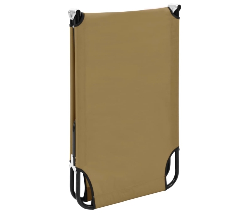 vidaXL Tumbona plegable acero taupe