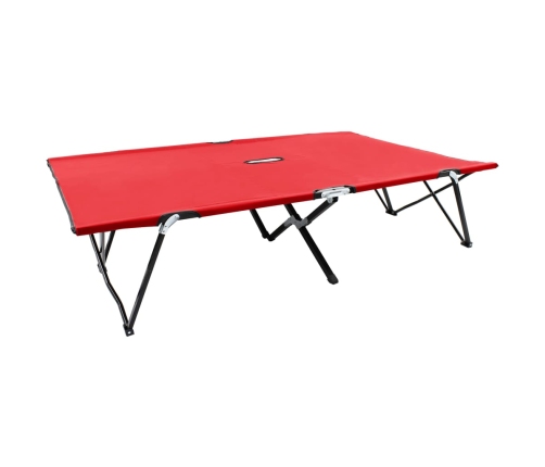 Tumbona doble plegable acero roja