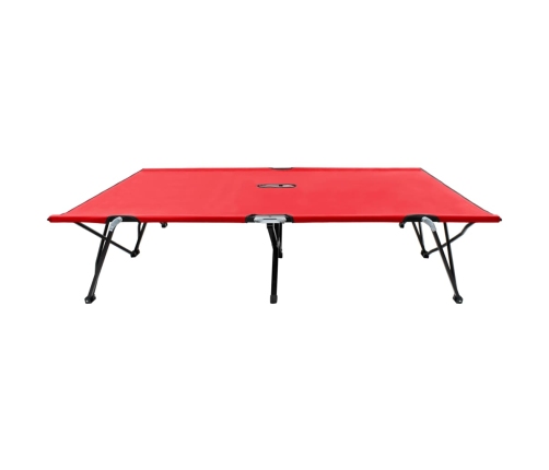 Tumbona doble plegable acero roja