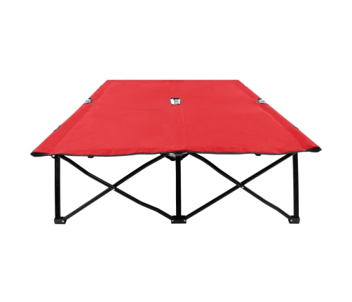 Tumbona doble plegable acero roja