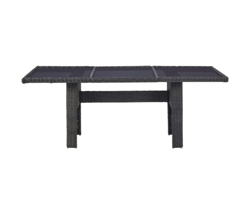 Juego de comedor para jardín 9 piezas ratán sintético negro