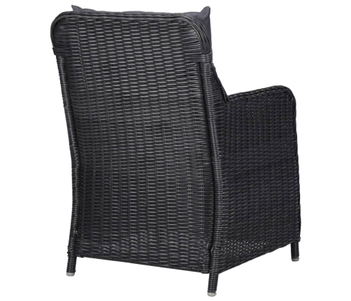 Juego de comedor para jardín 9 piezas ratán sintético negro