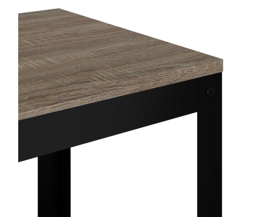 Mesita auxiliar MDF y hierro gris y negro 40x40x45 cm