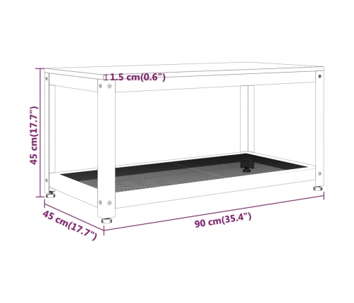 vidaXL Mesita de centro MDF y hierro marrón claro y negro 90x45x45 cm