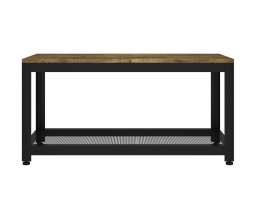 vidaXL Mesita de centro MDF y hierro marrón oscuro y negro 90x45x45 cm