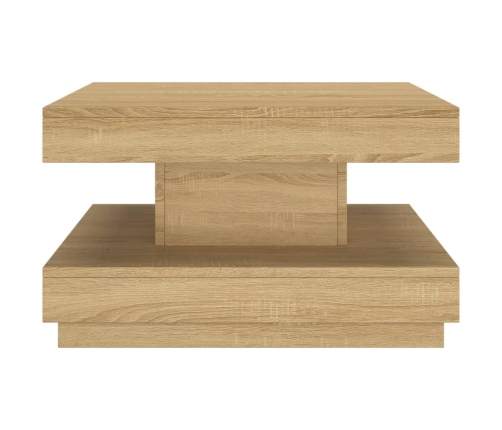 Mesa de centro de MDF marrón claro 60x60x35 cm