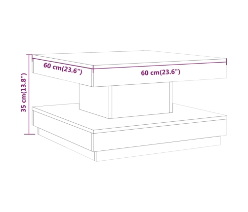 Mesa de centro de MDF marrón claro 60x60x35 cm