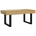 Mesa de centro MDF y hierro marrón claro y negro 90x45x40 cm