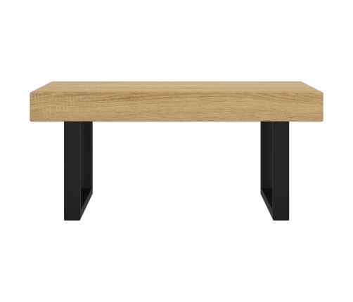 Mesa de centro MDF y hierro marrón claro y negro 90x45x40 cm