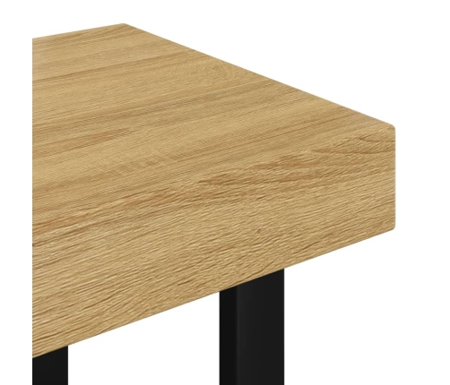 Mesa de centro MDF y hierro marrón claro y negro 90x45x40 cm