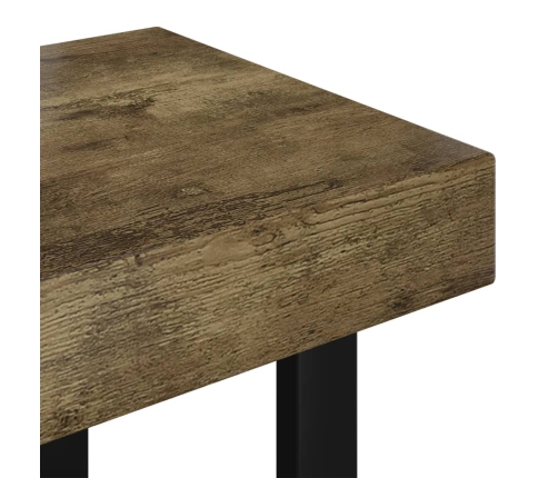 Mesa de centro MDF y hierro marrón oscuro y negro 90x45x40 cm