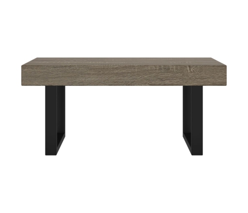 Mesa de centro MDF y hierro gris y negro 90x45x40 cm