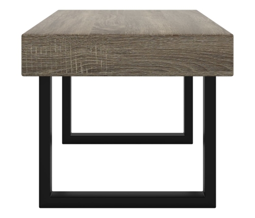 Mesa de centro MDF y hierro gris y negro 90x45x40 cm