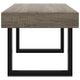 Mesa de centro MDF y hierro gris y negro 90x45x40 cm