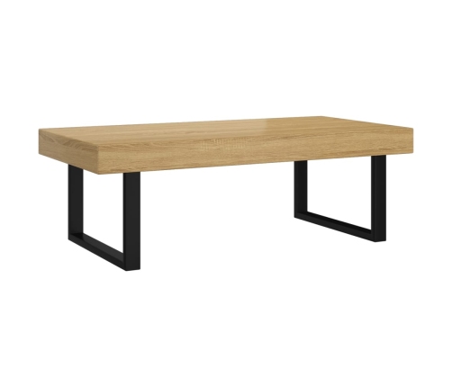 Mesa de centro MDF y hierro marrón claro y negro 120x60x40 cm