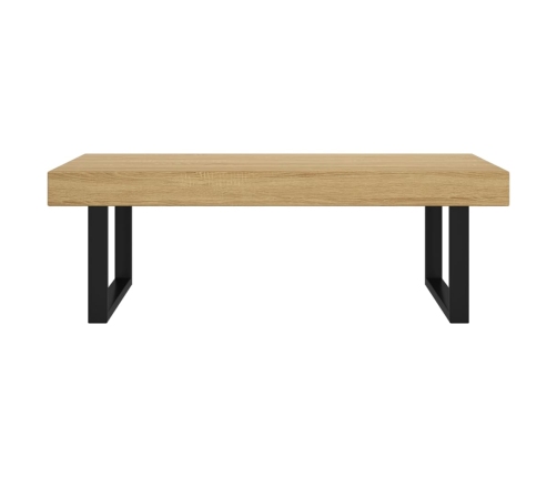 Mesa de centro MDF y hierro marrón claro y negro 120x60x40 cm