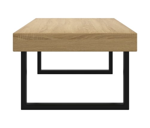 Mesa de centro MDF y hierro marrón claro y negro 120x60x40 cm