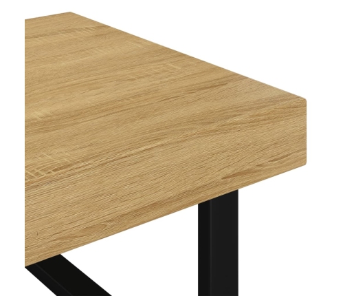 Mesa de centro MDF y hierro marrón claro y negro 120x60x40 cm