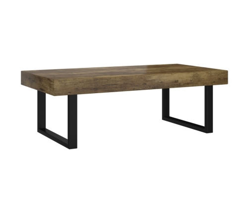 Mesa de centro MDF y hierro marrón oscuro y negro 120x60x40 cm