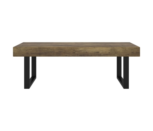 Mesa de centro MDF y hierro marrón oscuro y negro 120x60x40 cm