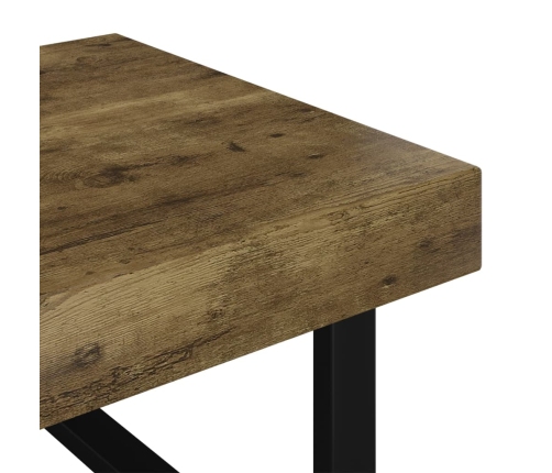 Mesa de centro MDF y hierro marrón oscuro y negro 120x60x40 cm