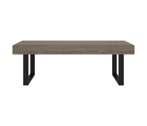 vidaXL Mesa de centro MDF y hierro gris y negro 120x60x40 cm