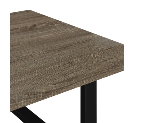 vidaXL Mesa de centro MDF y hierro gris y negro 120x60x40 cm