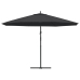 Sombrilla voladiza de jardín con poste de aluminio negro 350 cm