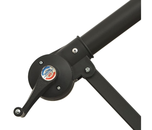 Sombrilla voladiza de jardín con poste de aluminio negro 350 cm