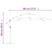 Sombrilla voladiza de jardín con poste de aluminio negro 350 cm
