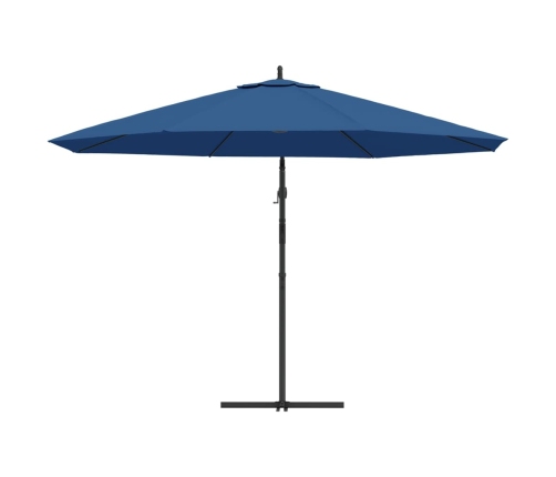 Sombrilla voladiza con poste de aluminio azul 350 cm