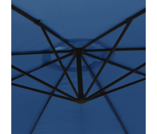 Sombrilla voladiza con poste de aluminio azul 350 cm