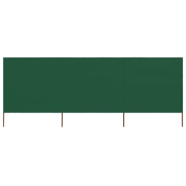 Paravientod de playa de 3 paneles tela verde 400x160 cm