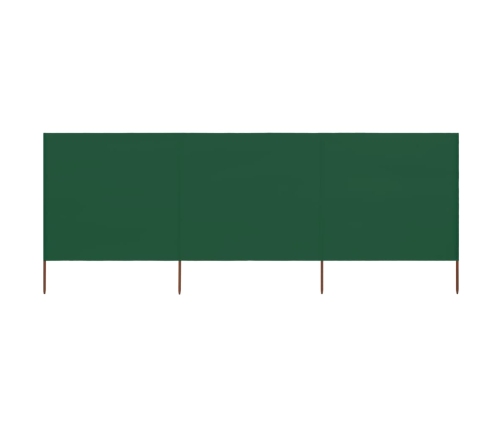 Paravientod de playa de 3 paneles tela verde 400x160 cm