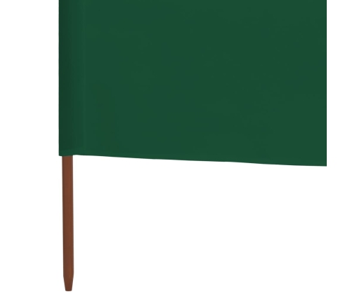 Paravientod de playa de 3 paneles tela verde 400x160 cm