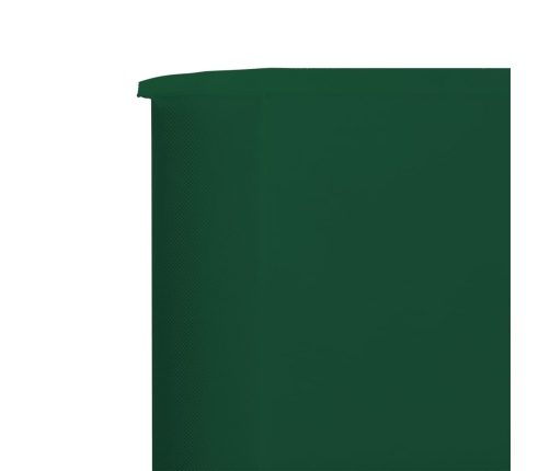 Paravientod de playa de 3 paneles tela verde 400x160 cm