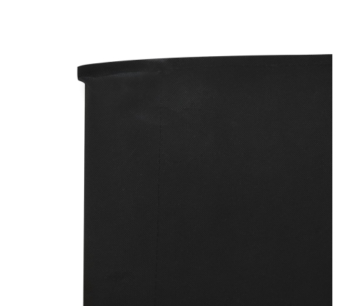 Paravientos de playa de 3 paneles tela negro 400x160 cm