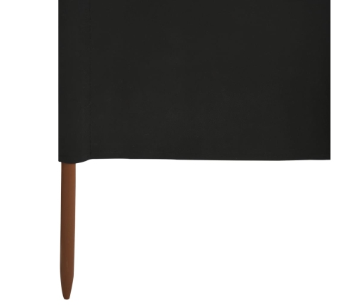 Paravientos de playa de 3 paneles tela negro 400x160 cm