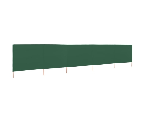 Paravientos de playa de 5 paneles tela verde 600x160cm