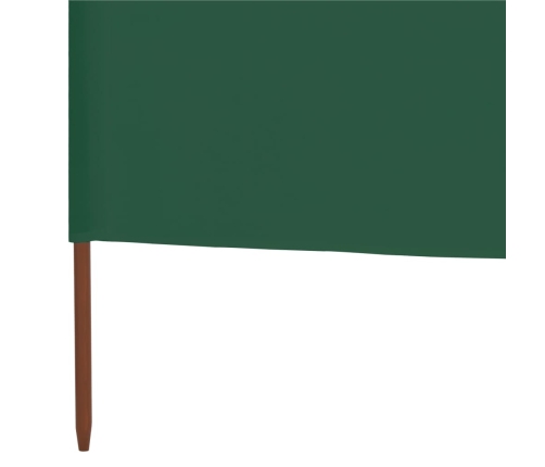 Paravientos de playa de 5 paneles tela verde 600x160cm