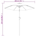 Sombrilla de aluminio gris topo 200x224 cm