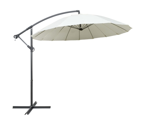 Sombrilla colgante con palo de aluminio blanco 3 m