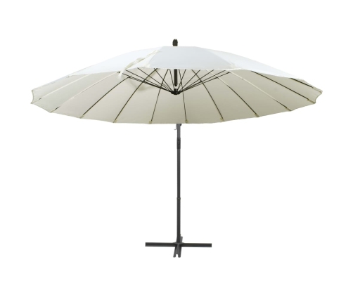 Sombrilla colgante con palo de aluminio blanco 3 m