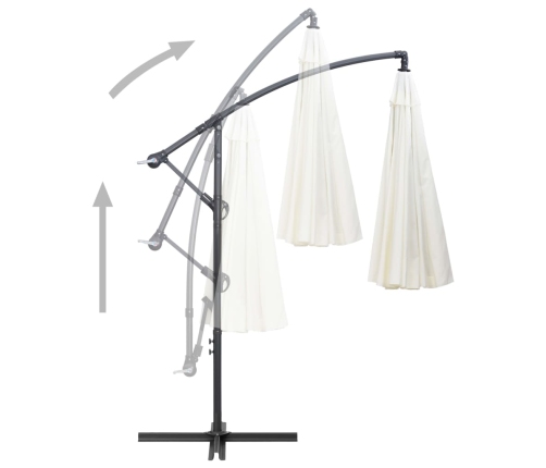 Sombrilla colgante con palo de aluminio blanco 3 m