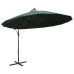 Sombrilla colgante con palo de aluminio verde 3 m