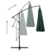 Sombrilla colgante con palo de aluminio verde 3 m