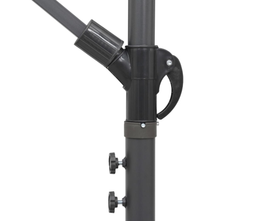 Sombrilla colgante con palo de aluminio verde 3 m