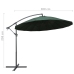 Sombrilla colgante con palo de aluminio verde 3 m