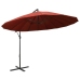 Sombrilla colgante con palo de aluminio color terracota 3 m