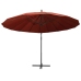 Sombrilla colgante con palo de aluminio color terracota 3 m